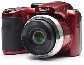 Kodak PIXPRO AZ255 Astro Zoom 16MP Digital Camera (Red) Bundle with Rapid AA/AAA Battery Charger with 4 AA 2700 Mah Rechargeable Batteries, 32GB UHS-I SDXC Memory Card, and Camera Bag (4 Items)
