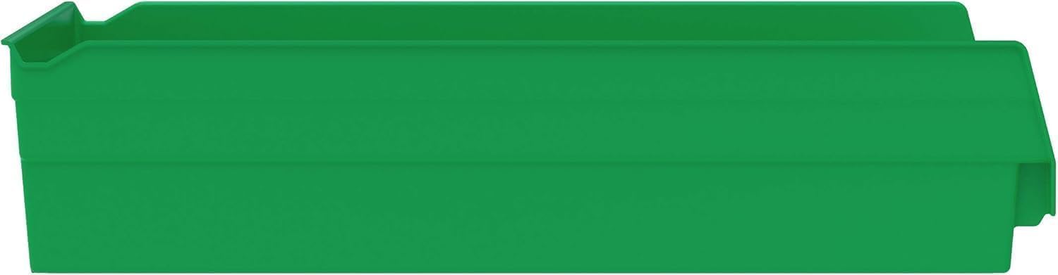 Akro-Mils 30178 Plastic Shelf Bins, Heavy Duty Storage Bins for Garage, Closet, and Drawer Organization, 18-Inch x 11-Inch x 4-Inch, Green, 12-Pack