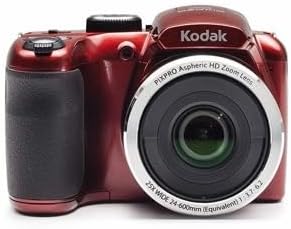 Kodak PIXPRO AZ255 Astro Zoom 16MP Digital Camera (Red) Bundle with Rapid AA/AAA Battery Charger with 4 AA 2700 Mah Rechargeable Batteries, 32GB UHS-I SDXC Memory Card, and Camera Bag (4 Items)
