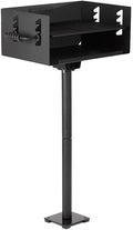Ash & Ember 384 Sq. In Park-Style Charcoal Grill, Single Post Barbeque Grill with Bolt-Down Base, Adjustable Grate Height with Spring Handles, Outdoor Camping & Backyard BBQ Cookout