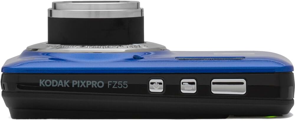 KODAK Pixpro FZ55 Digital Camera Bundle, Includes: SanDisk 64GB SDXC Memory Card, Hard Shell Camera Case, SD Card Reader and More (5 Items) (Blue)