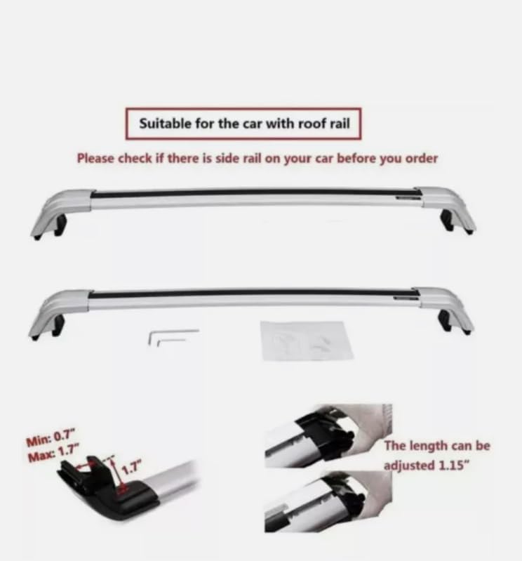 2PCS Aluminum Roof Rack Cross Bars forHyundai Ioniq 9 S SE SEL Limited Calligraphy 2025 2026 Crossbars for Rooftop Compatible with Fixed Points Roofs(Silver)