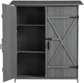 Outdoor Storage Cabinet- Garden Storage Shed- Lockable Wooden Storage Sheds Organizer for Home, Yard, Outdoor 56'L x 19.5'W x 64'H (Gray + Solid Wood)