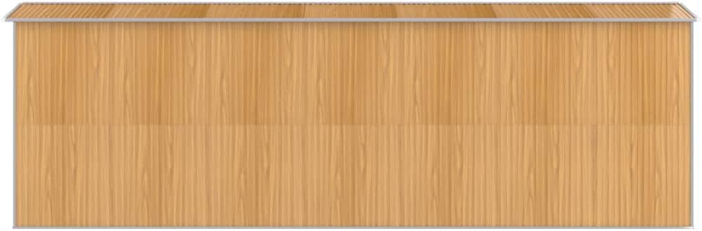 vidaXL Spacious Garden Shed - Light Brown, Galvanized Steel - Great for Outdoor Tools, Pool Essentials, and Gardening Equipment Storage