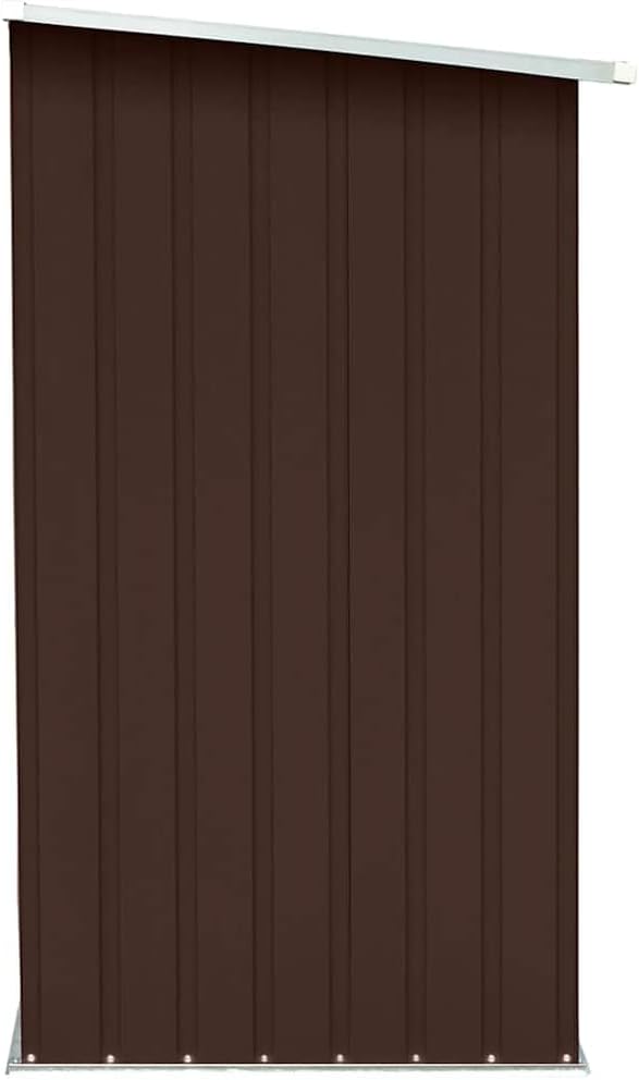 vidaXL Log Storage Shed, Log Holder with Roof, Log Storage Shed, Firewood Rack for Backyard Garden Patio Porch, Brown Galvanized Steel 64.2'
