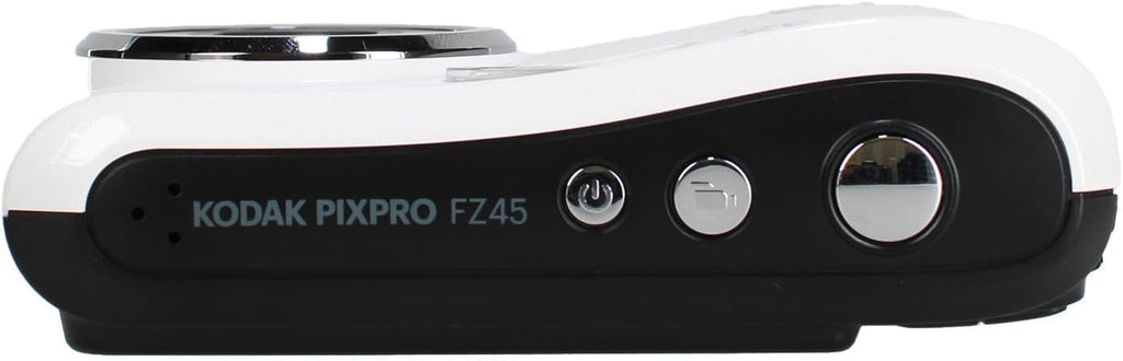 KODAK PIXPRO FZ45 16MP CMOS Sensor Digital Camera 5X Optical Zoom with Sunshine Photo Microfiber Cleaning Cloth (Advanced Bundle, White)