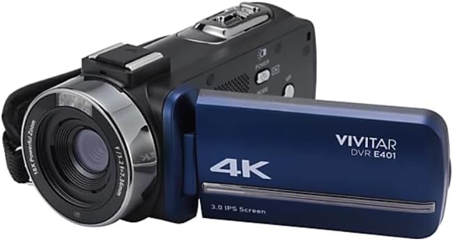Vivitar 4K Video Camera, Wi-Fi Ultra HD Camcorder with 18x Digital Zoom, 3' IPS Touchscreen Video Recorder with Night Vision, Vlogging Camera with 3.5mm Microphone Jack, Rechargeable, SD Card Slot