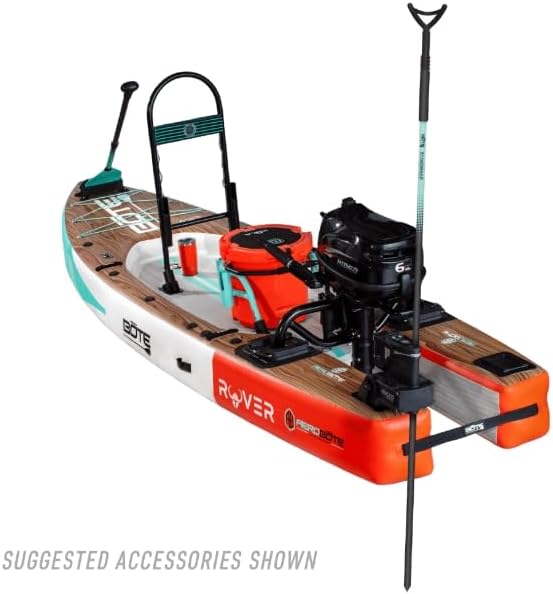 BOTE Rover Aero 12 FT 6 in Inflatable Micro Skiff, Blow up SUP for Adults Kids Family Friendly, APEX Pedal Drive & HP Motor Compatible Multiple Colors
