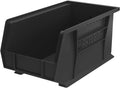 Akro-Mils 30240 AkroBins Plastic Storage Bins, Space-Saving Stackable Bins for Garage, Pantry, Craft Organization, 15' x 8' x 7', Black, 12-Pack