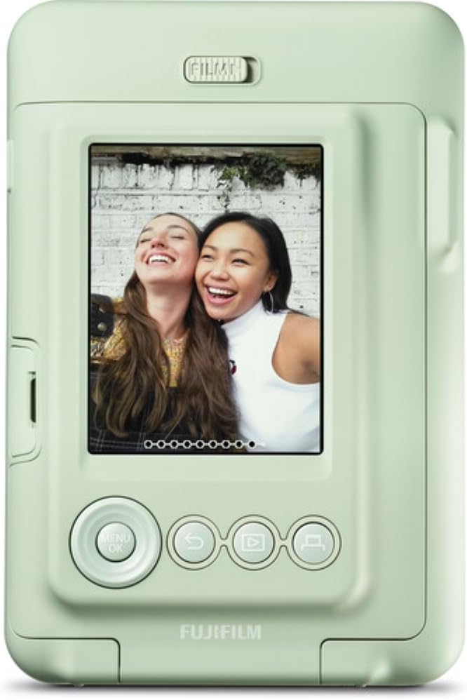 FUJIFILM INSTAX Mini LiPlay Instant Camera | Green Bundled with INSTAX Mini Instant Film | 40 Exposures + Cleaning Cloth (4 Items)