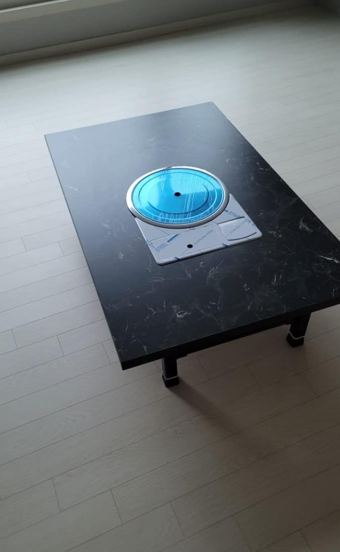 Korean BBQ Table, K BBQ, Korean Sitting Meat Grill, Household Restaurant Low Folding Table(Bianco Black)