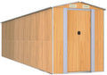 vidaXL Spacious Galvanized Steel Garden Shed, Light Brown - Durable Outdoor Equipment Storage Solution with Excellent Ventilation and Easy Entry Double Sliding Doors - 75.6'x303.9'x87.8'