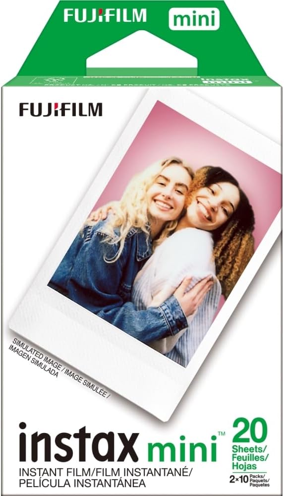 FUJIFILM INSTAX Mini LiPlay Instant Camera | Green Bundled with INSTAX Mini Instant Film | 40 Exposures + Cleaning Cloth (4 Items)
