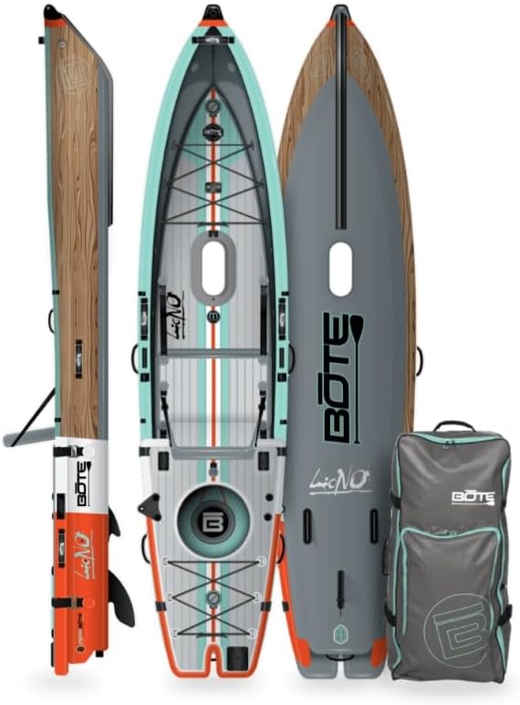 BOTE Lono Aero Inflatable Kayak Convertible Stand Up Paddle Board for Single Rider Adults Kids Family Friendly Blow Up Fishing MAGNEPod Compatible