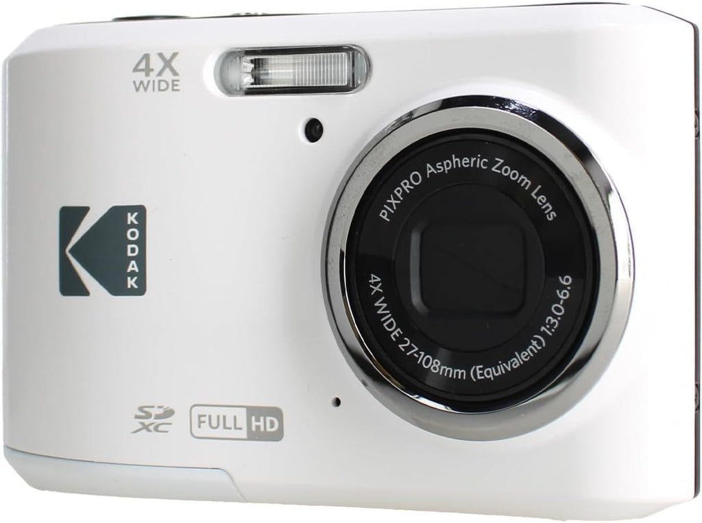 KODAK PIXPRO FZ45 16MP CMOS Sensor Digital Camera 5X Optical Zoom with Sunshine Photo Microfiber Cleaning Cloth (Advanced Bundle, White)
