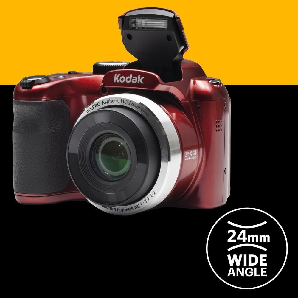 Kodak PIXPRO Astro Zoom AZ252-RD 16MP Digital Camera with 25X Optical Zoom and 3' LCD (Red)