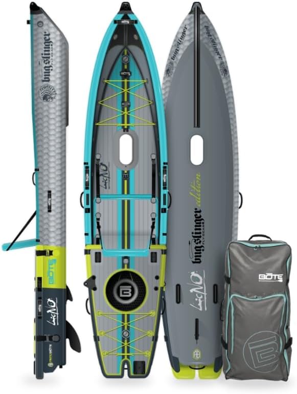 BOTE Lono Aero Inflatable Kayak Convertible Stand Up Paddle Board for Single Rider Adults Kids Family Friendly Blow Up Fishing MAGNEPod Compatible