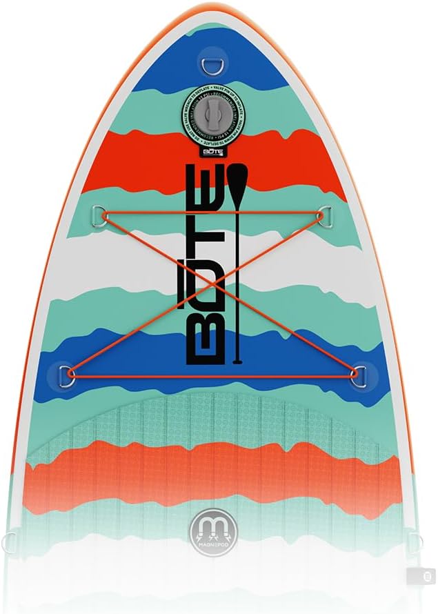BOTE 8' FT Flow Rider Aero Inflatable Stand Up Paddle Board Hybrid Kayak Kit Includes Adjustable Aero SUP seat Adaptable Kayak iSUP Packable Paddle iSUP Travel Bag Blow Up Pump