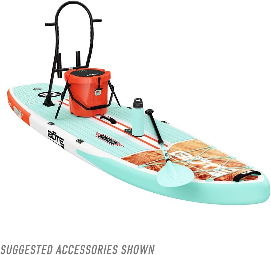 BOTE 11' FT 6' Breeze Aero Inflatable Stand Up Paddle Board, MAGNEPod Compatible Blow Up iSUP Great for Adults Kids Family Travel Friendly Multiple Sizes Color Options