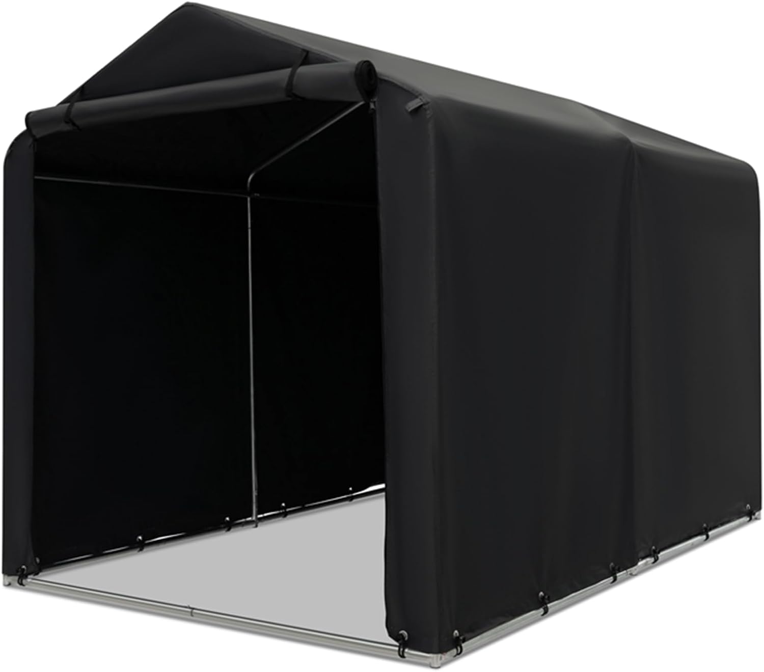 ERGOMASTER 7 x 5.2 x 5.4Ft Outdoor Storage Shed with Waterproof Cover, Roll-Up Zipper Door, Wind Rope, Ground Stake,Heavy Duty Portable Tent for Storage Bikes, Garden Tools, Motorcycles