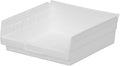 Akro-Mils 30170 12-Inch by 11-Inch by 4-Inch Plastic Nesting Shelf Bin Box, White, Case of 12