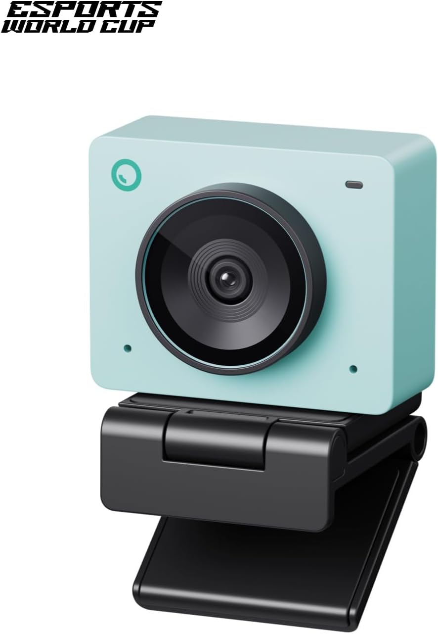 OBSBOT Meet 2-4K Webcam for PC with 1/2' Sensor, AI Framing & Autofocus, Beauty Mode, Lightweight, Gesture Control, HDR, Dual Microphone, 60 FPS, Web Cam for Streaming, Meeting, Gaming. (Aurora Green)