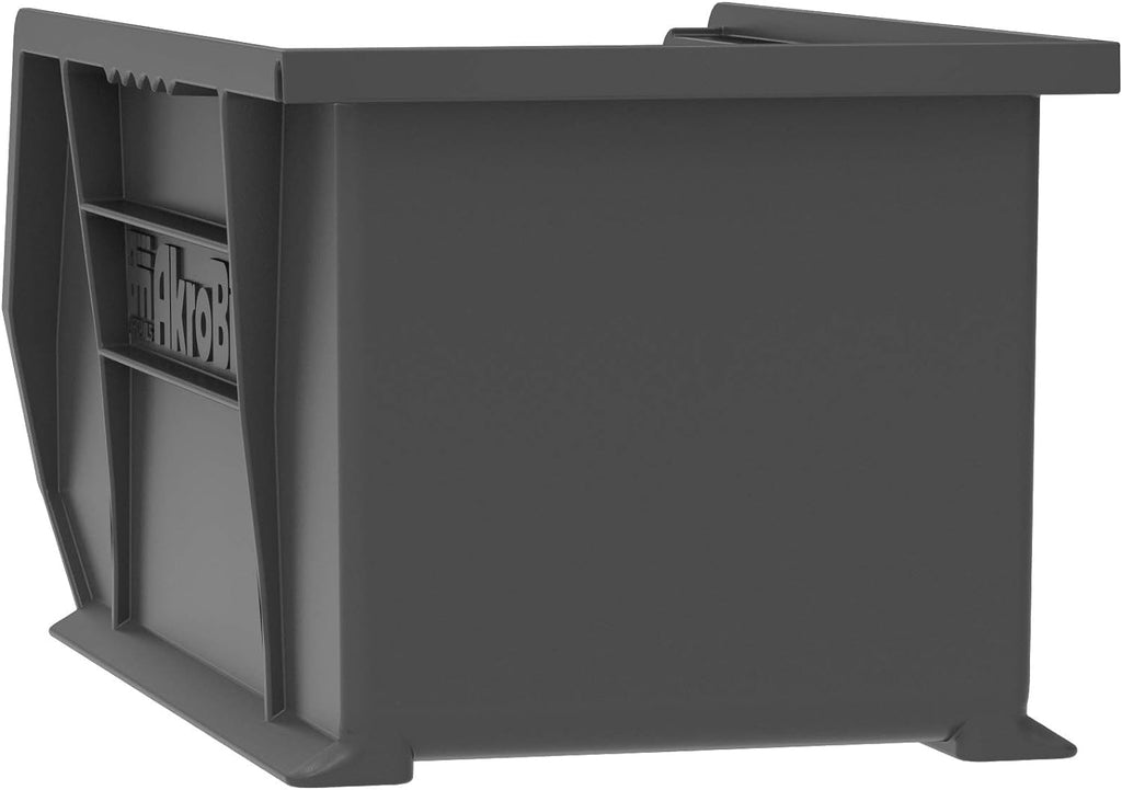 Akro-Mils 30240 AkroBins Plastic Storage Bins, Space-Saving Stackable Bins for Garage, Pantry, Craft Organization, 15' x 8' x 7', Black, 12-Pack