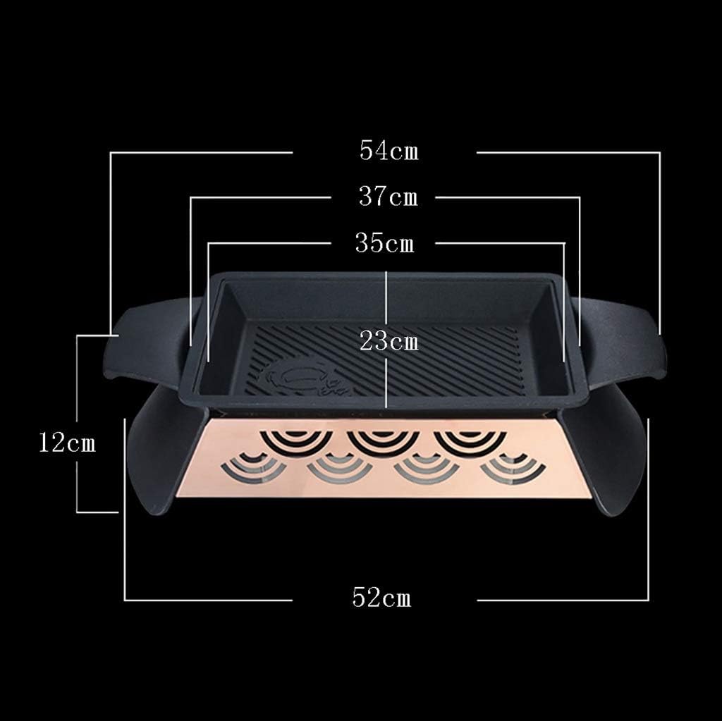 BBQ Barbeque Barbecue Grill,Korean Smokeless Alcohol Charcoal Barbecue Grill,Non-Stick Coating of Maifan Stone,Seafood Plate,2 Size (Size : 40cm*12cm)