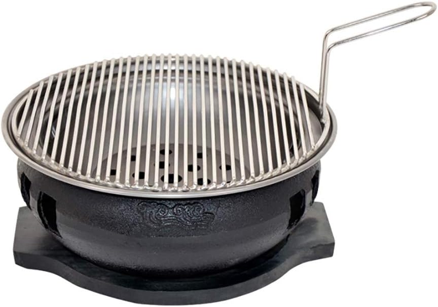 Portable BBQ Grill, Korean BBQ Grill Cast Iron 31cm x 13.5cm 5-10 People Indoor Outdoor Pack of 11 Multicolor(B)