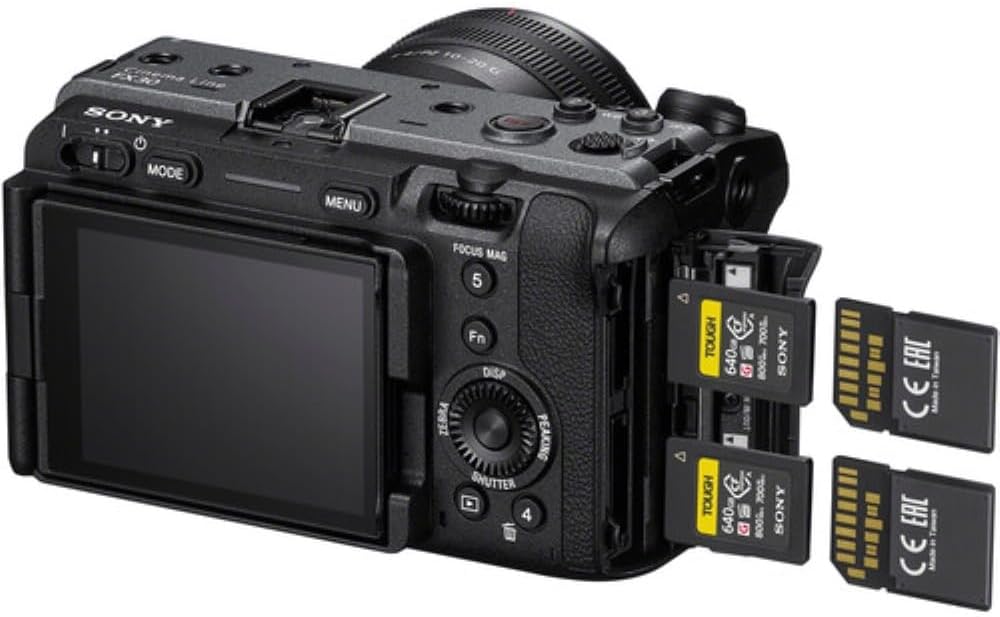 Sony FX30 Digital Cinema Camera Bundle with Sony E 11mm f/1.8 Lens + UV Filter + 64GB Memory Card + Battery Charger + Memory Card Reader + Camera Bag + Cleaning Kit + Cloth (12 Items)