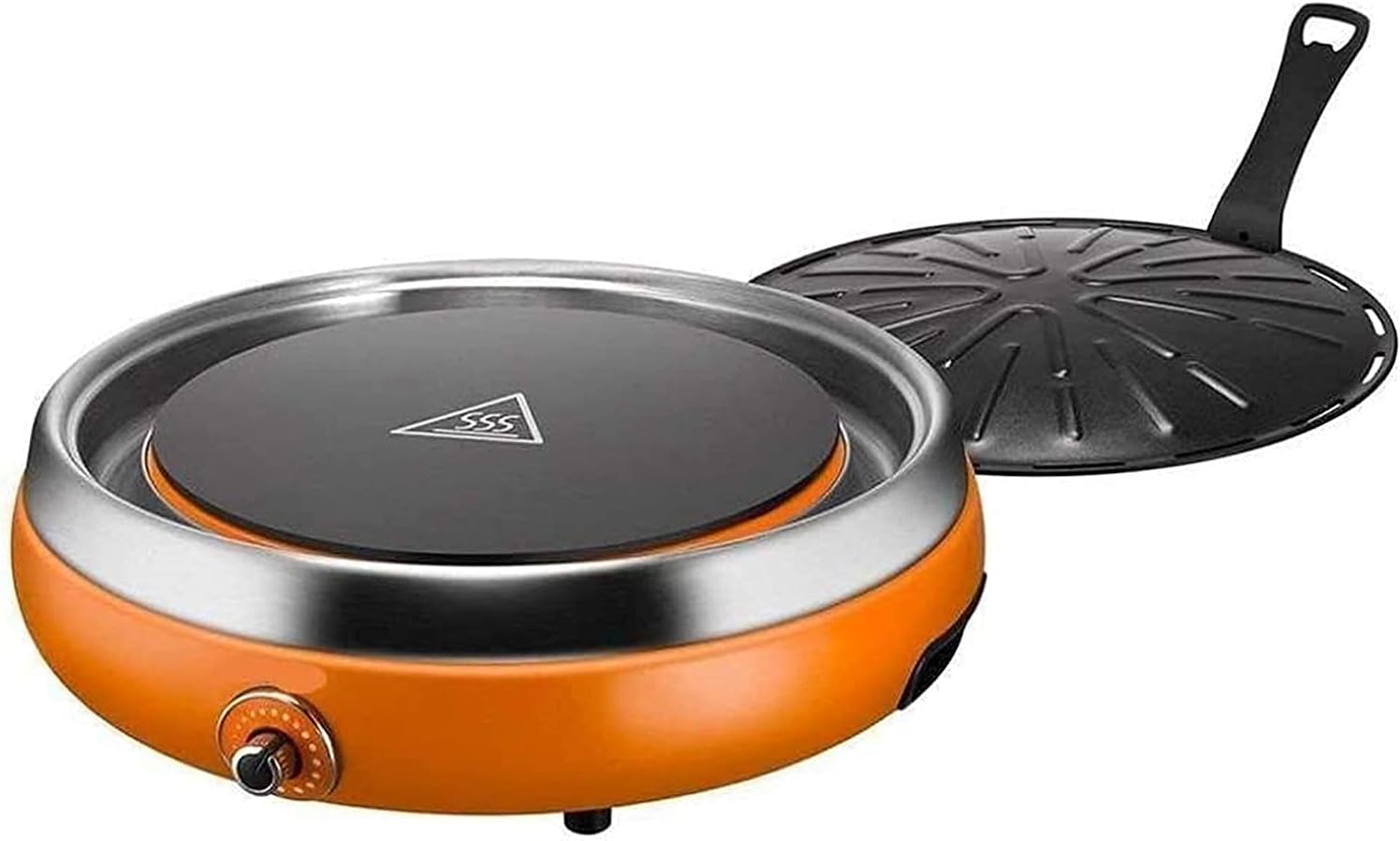 Korean BBQ Grill Electric Griddle Grill Teppanyaki BBQ Hot Plate Camping Low-Fat and Healthy, Non Stick, Adjustable Temperature 1900W,Portable Nonstick Griddle