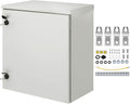 VEVOR Electrical Enclosure, 24'' x 24'' x 12'', NEMA 4 Outdoor Enclosure, IP65 Waterproof & Dustproof Cold-Rolled Carbon Steel Hinged Junction Box for Outdoor Indoor Use, with Rain Hood