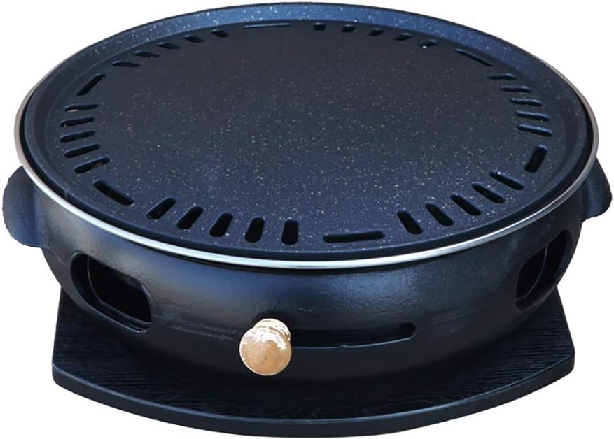 BBQ Barbeque Barbecue Grill,Large Cast Iron Barbecue Meat Stove,Korean Smoke-Free Household Charcoal Grill,Indoor Outdoor,15 Styles (Color : E)