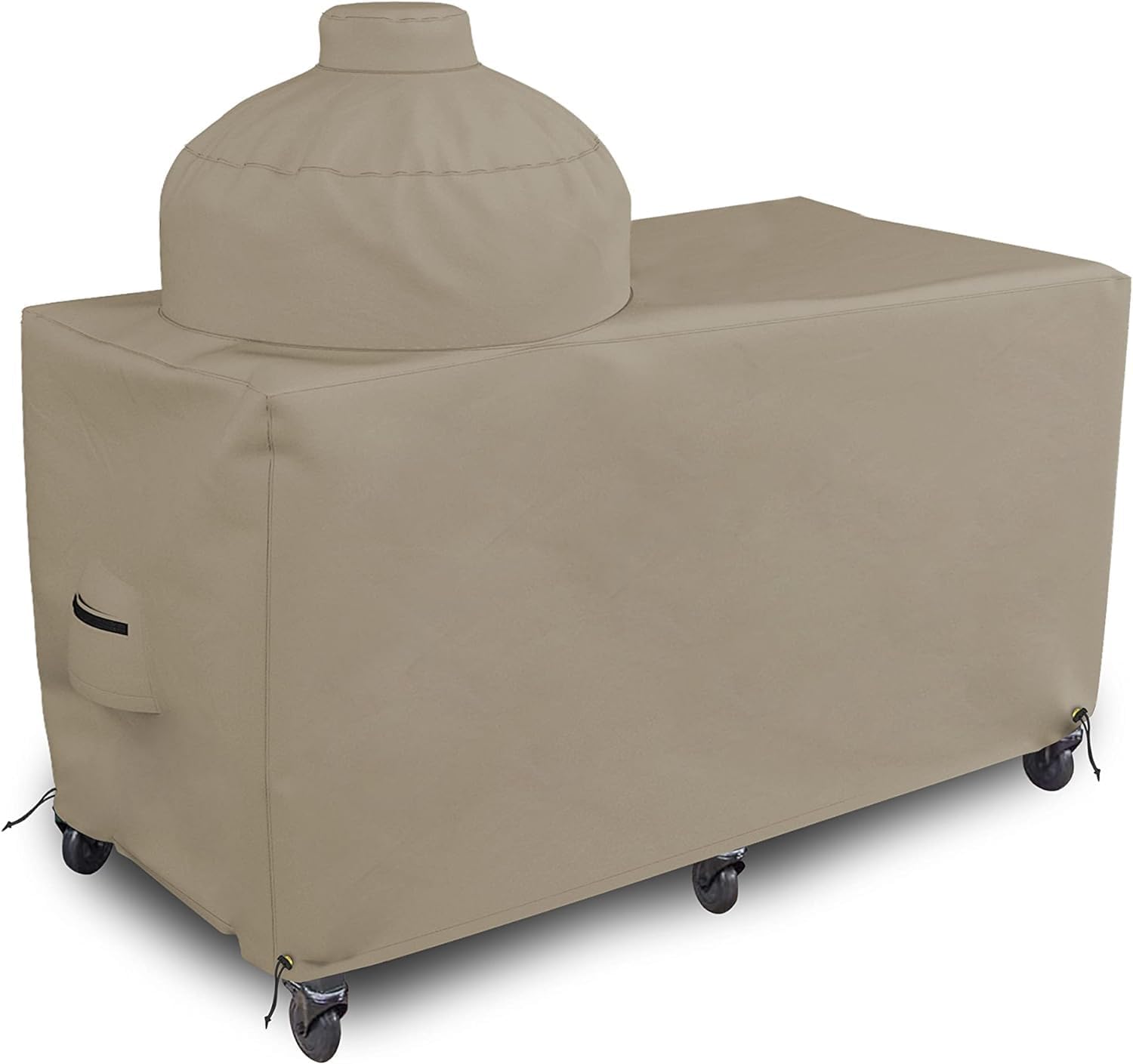 Covers & all Big Egg Grill Cover, 12 Oz Waterproof UV & Weather Resistant, PVC Coated Outdoor Cover with Air Vents & Drawstrings (60' L x 36' D x 56' H, Beige)