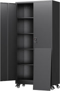 Yizosh Metal Garage Storage Cabinet with Locking Doors and Adjustable Shelves,- 75' Rolling Steel Tool Cabinet for Home Office,Garage,Warehouse