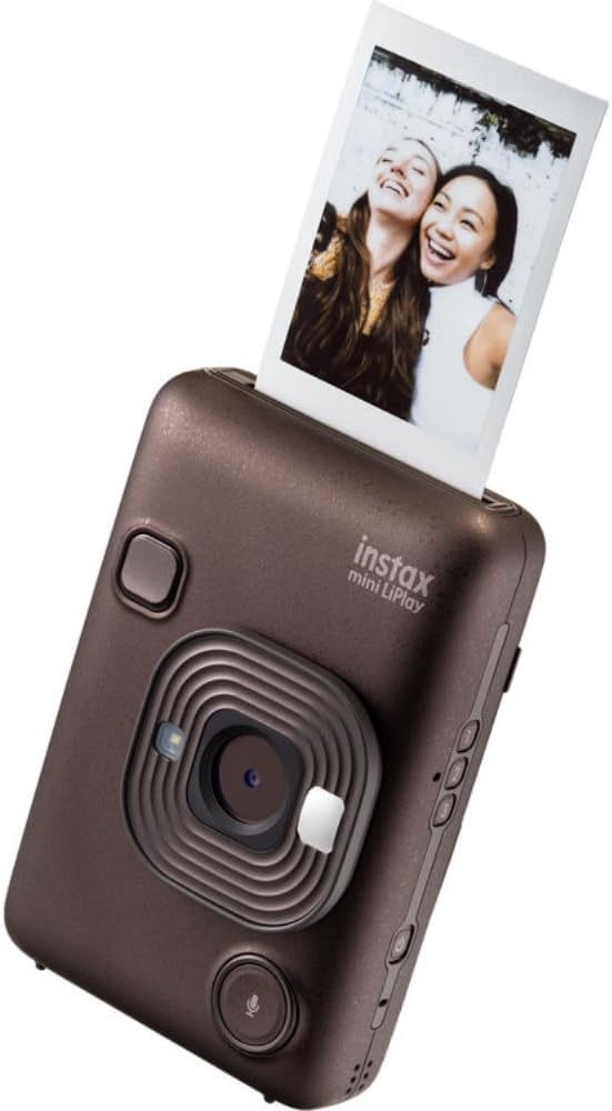 FUJIFILM INSTAX Mini LiPlay Instant Camera | Bronze Bundled with INSTAX Mini Instant Film | 40 Exposures + Cleaning Cloth (4 Items)