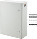 VEVOR Steel Electrical Box, 28 x 20 x 10 in, Cold Rolled Steel Electrical Enclosure Box, Wall-Mounted Outdoor Electrical Electronic Equipment Enclosure with Mounting Plate Hinges Lock, IP66 Waterproof