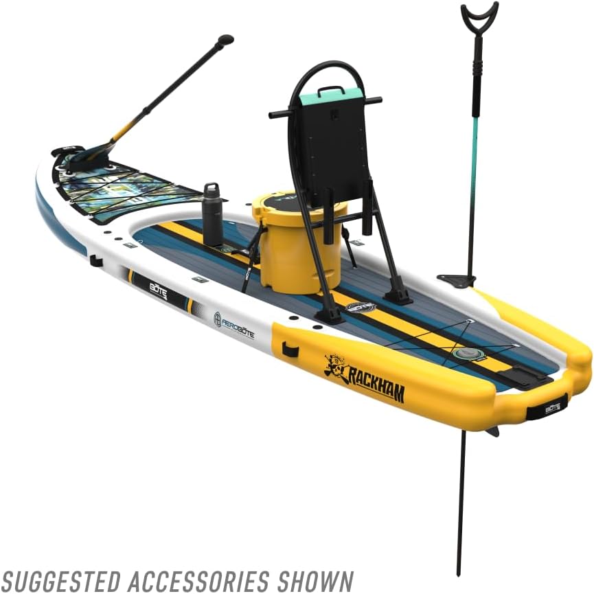 BOTE Rackham Aero Inflatable Stand Up Fishing Paddle Board Blow Up iSUP Adult Kids Family Friendly APEX Pedal Drive MAGNEPod Compatible, Multiple Colors