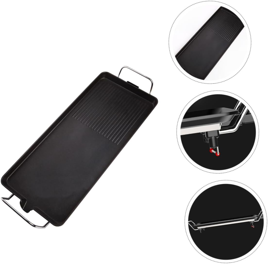 PRETYZOOM 1set Electric Smokeless Barbecue Grill Nonstick Indoor Electric Baking Tray for Easy Grilling of Steaks Chicken Fish and Vegetables