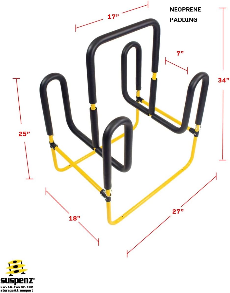 Suspenz Double-Up SUP Stand, Holds 2 Stand Up Paddle Boards or Surfboards, Yellow (22-9936)