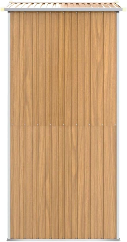 vidaXL Garden Shed Light Brown Galvanized Steel 75.6x42.5x87.8 in