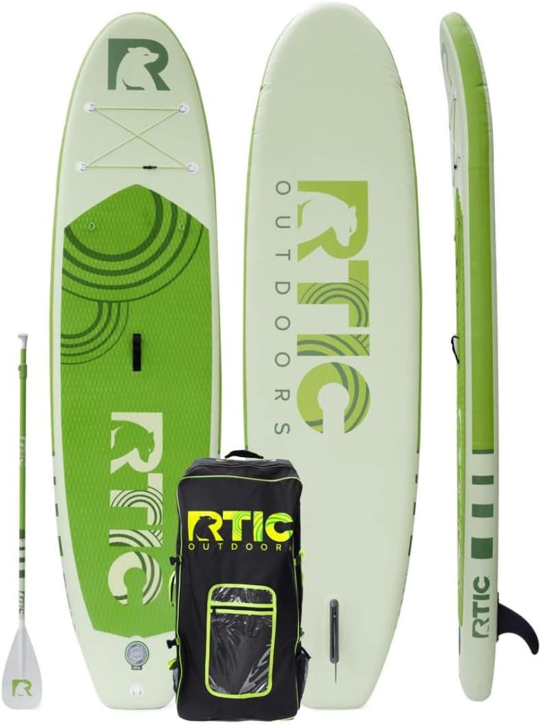 RTIC Inflatable Paddle Board 11' Stand Up Floatable Paddle Board for Adults, Men and Women, with Accessories - Air Pump, Carry Bag, Ultra-Light, 300lbs Capacity