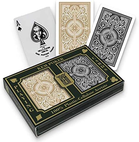 KEM Arrow Black and Gold Poker Size Standard Index Playing Cards