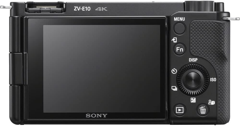 Sony ZV-E10 Mirrorless Camera Black with 16-50mm Power Zoom Lens (ILCZV-E10L) – 24.2 MP APS-C Sensor, 4K Video, Vari-Angle Screen w/ 64GB Memory Card, Bag, Card Reader and More