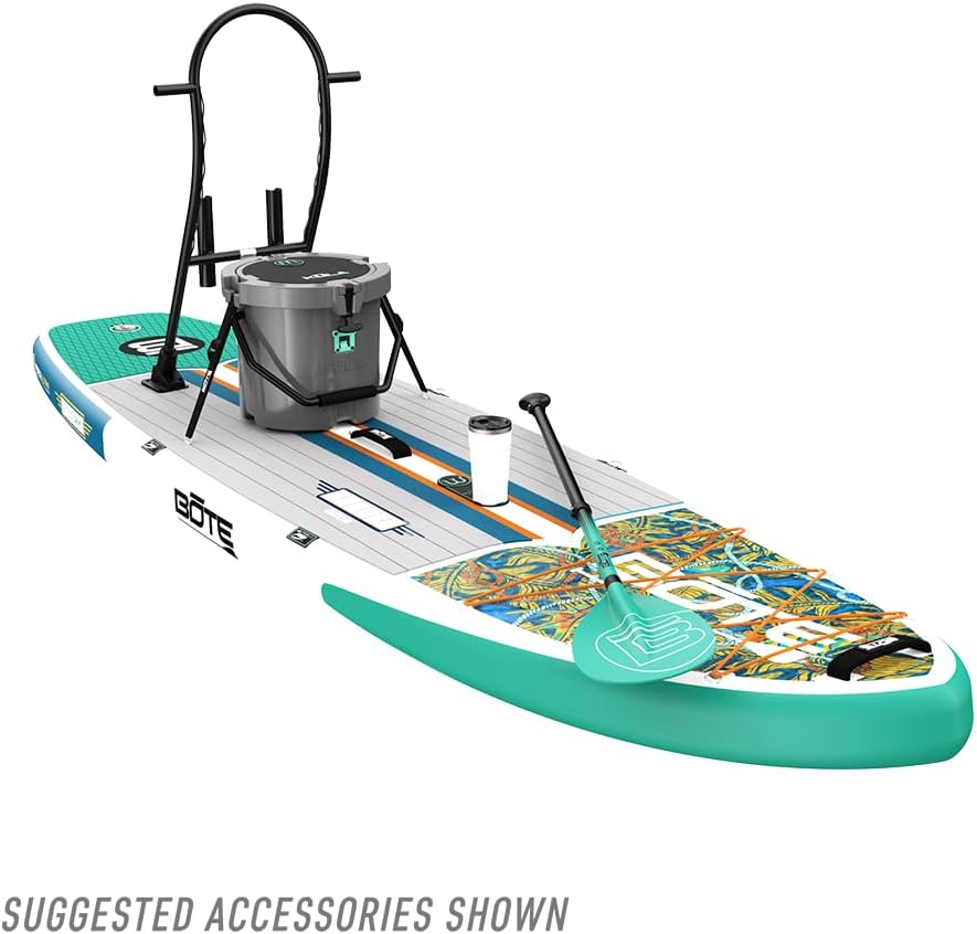 BOTE 10' FT 6' Breeze Aero Inflatable Stand Up Paddle Board, MAGNEPod Compatible Blow Up iSUP Great for Adults Kids Family Travel Friendly Multiple Sizes Color Options