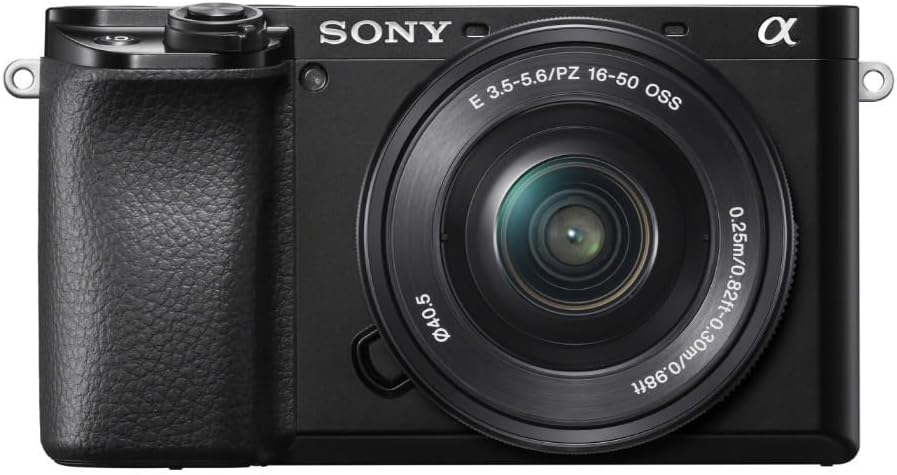 Sony Alpha a6100 APS-C Mirrorless Interchangeable-Lens Camera with 16-50mm Lens Bundle with Gadget Bag, 40.5mm 3-Piece UV, CPL, FLD Lens Filter Kit, Rechargeable Battery, and Memory Card (5 Items)