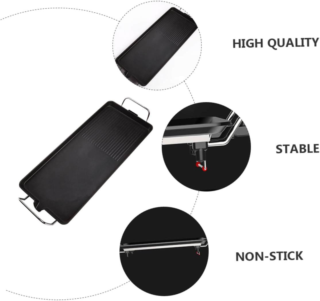 PRETYZOOM 1set Electric Smokeless Barbecue Grill Nonstick Indoor Electric Baking Tray for Easy Grilling of Steaks Chicken Fish and Vegetables