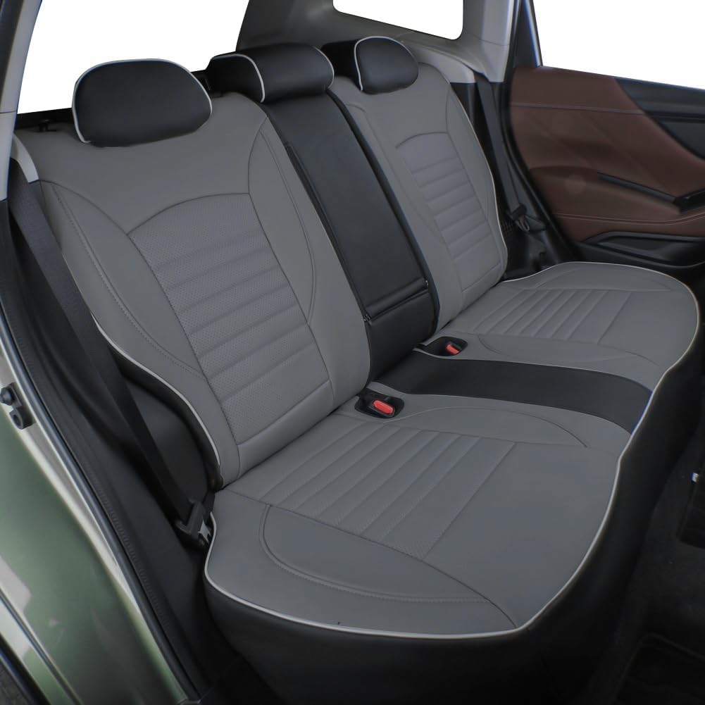 EKR Custom Fit Tucson Car Seat Covers for Hyundai Tucson(Hybrid &PHEV) 2022 2023 2024 2025 2026,Leather Car Seat Cover Full Set for SUV-Faux Leather(Black/Gray)