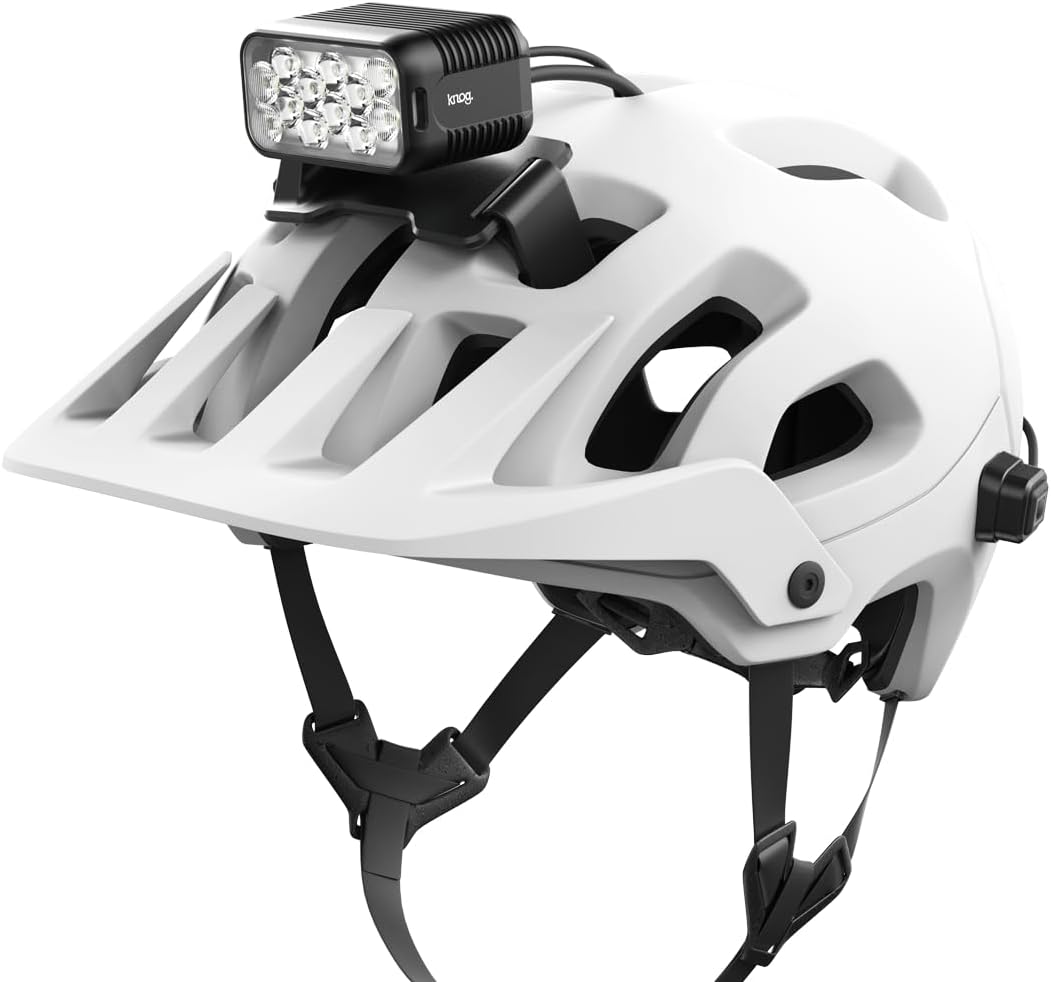 Knog Blinder X 2300 Bike Light Helmet Kit - 2300 Lumen Helmet Mounted Bike Headlight with External Battery, IP67 Waterproof,USB-C Rechargeable-Secure Helmet Mount Bicycle Light for Night Riding