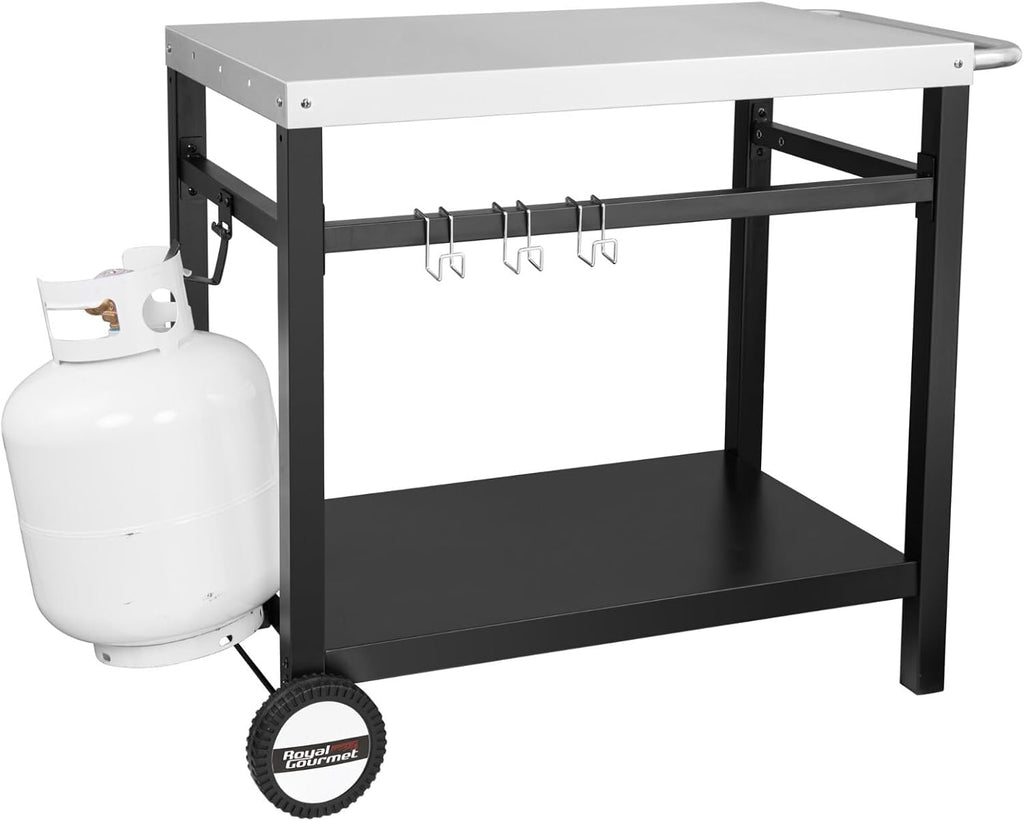 Kitchen Cart with Wheels Outdoor BBQ Grill Food Prep Worktable
